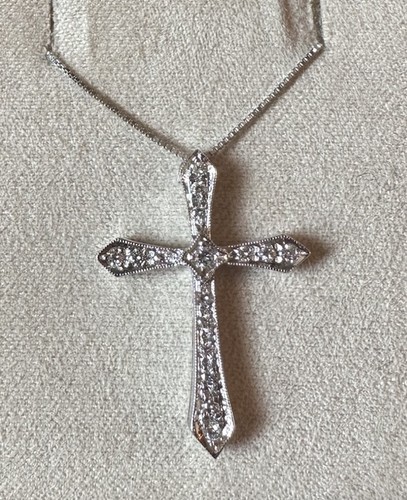 Collier croix blanc - croix, en