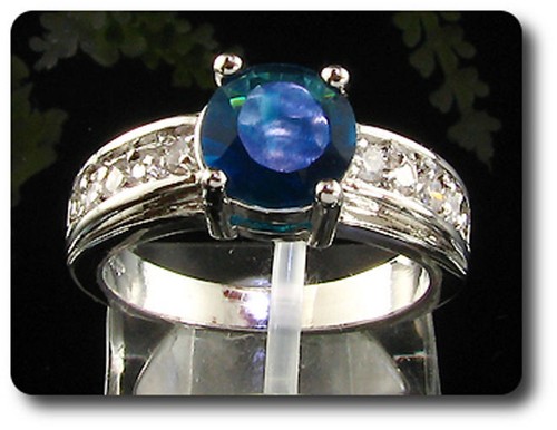 Bague saphir bleu 1x8 - bague,