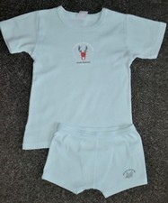PETIT BATEAU sous-vêtements 2 pièces : tee-shirt MC & boxer pour garçon 4/5 ANS