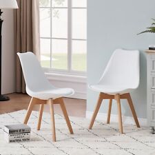 Lot de 2 Chaise Salle à Manger design scandinave Cuisine, Tulip rembourrée Blanc