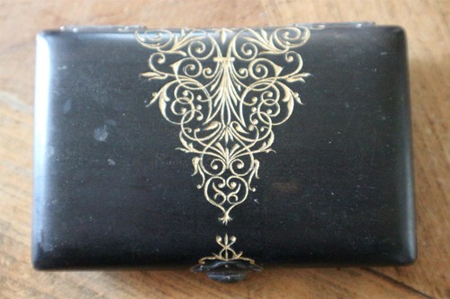 Ancien carnet bal bois - en,