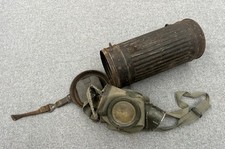 BOÎTIER ET MASQUE ANTI FELDGRAU GAZ ALLEMAND ALLEMANDE LANDSER WWII WW2