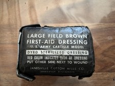 TRÈS RARE USWW2 LARGE FIRST AID DRESSING JANESVILLE ORIGINAL - MED DPT