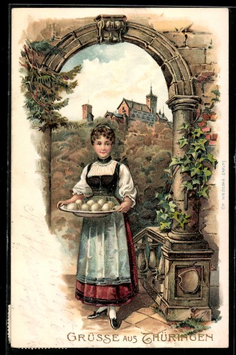 Lithographie jolie thuringe - lithographie,