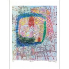 HASEGAWA Shoichi - Gravure originale et méthode Hayter "Atlantide" 76x58cm