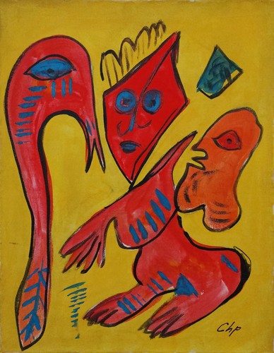 Peinture huile abstraite - à, l'huile