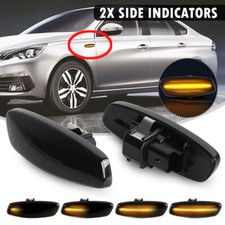 Noir Clignotant Latéral Dynamique à LED Pour Peugeot 207 308 Citroen C3 C4