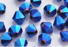 100 perles Toupies en crystal