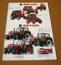 Calendrier Tracteurs Agricoles ZETOR HURLIMANN  1985 no IH Fiat Cormick Lanz SFV