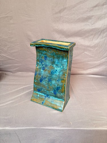 Ancien vase céramique bleu - vase,