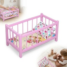 Lit poupée bois rose - , +