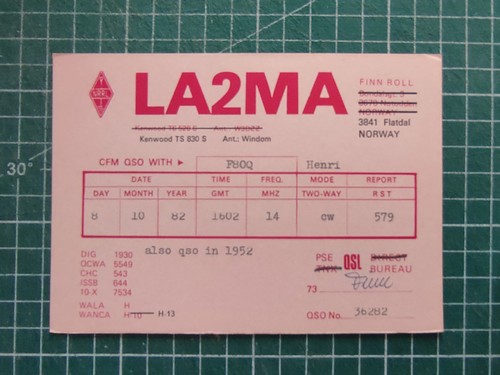 Br0952 carte radio amateur qsl - br0952,