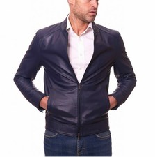 Blouson bomber bleu pour