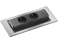 Prise Encastrée Bureau Evoline Backflip 3600 W Inox Prise de Cuisine USB C
