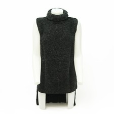 Pull En Laine Noir Robe En Laine Courte Sans Manches (S,M,L) Cadeau Du Népal