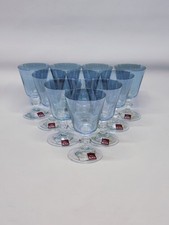 10 Verres À Pied À Vin En Cristallin Bleu Irisé Rona
