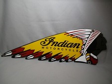 DV10052 PLAQUE EMAILLEE INDIAN MOTORCYCLE 61X19CM USA TRES BON ETAT ENAMEL