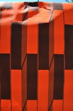 Toile transat panneau store orange et noire 3,80 m x 1,20 m de large vintage