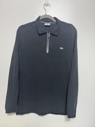 Polo lacoste noire manches - lacoste,