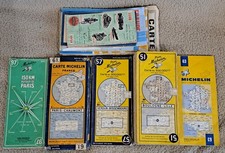 📚 Lot de 34 anciennes cartes routières Michelin et autres