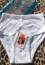 ITALIAN 1960s MEN Y-FRONT BRIEF~ WHITE COMBED COTTON ~MADE IN ITALY~ NEW ~XS / S