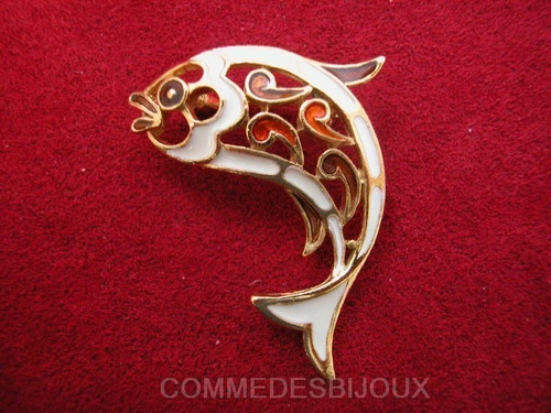Broche vintage poisson art - poisson,