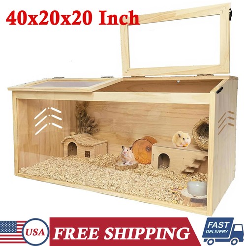 Wooden hamster cage habitat - wooden,