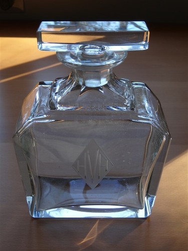 Vintage cut glass decanter - decanter, &