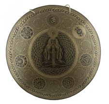 20" Gong tibétain -Yogi aux 7 Chakras gravé 52 cm  Méditation Népal 3889
