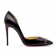 Christian Louboutin Culturella Cuir D'Orsay Spike Talons Noirs EU 39 US 8.5