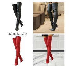 Cuissardes en cuir PU chaussures pour temps froid femmes pour l'extérieur à