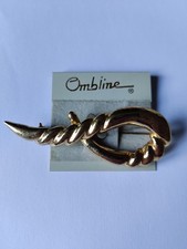 Superbe Grande Broche Pour Femme En Métal Doré.( Neuve).