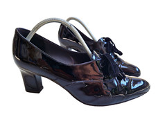 Escarpins Richelieu à Lacets Vernis Noir Peter Kaiser P.5/38 Etat neuf