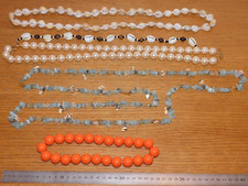 vintage LOT COLLIER coquillage fantaisie perle monet BIJOUX pierres DIVERS