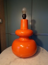 LAMPE De SOL-céramique orange-DESIGN 1970-70-vintage