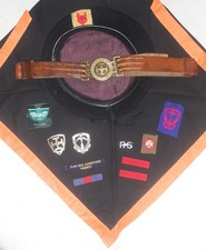 Lot Scouts de France béret ceinturon foulard insignes écussons 1950  - 1970