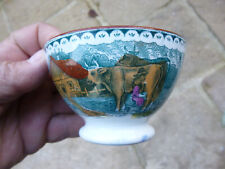 ANCIEN BOL VAISSELLE ANCIENNE FAIENCE TERRE DE FER LAITIERE VACHE NO DIGOIN