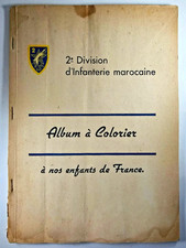 WW2 2è DIVISION D'INFANTERIE MAROCAINE RARE ALBUM à COLORIER 15 INSIGNES 1945