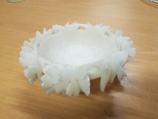 ANCIENNE COUPE CENTRE DE TABLE ABREUVOIR A OISEAUX EN ALBATRE