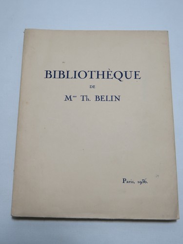 Bibliothèque mme belin - de, th.
