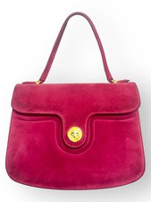 Grieder – Années 60 - Sac en Daim Framboise & Fermoir Doré – Made in Switzerland