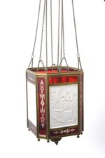 Lithophanies sur abat-jour à suspensoir