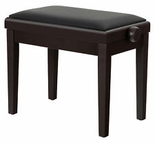 Banquette de Piano Clavier Tabouret Banc Reglable Similicuir en Bois de Rose Mat