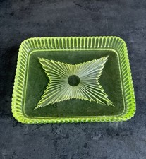 Plat , Plateau En Verre Jaune