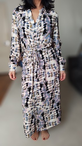 Robe chemise maxi imprimée