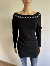 Pull noir asymétrique à