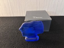 Presse papier visage bleu Alekos Fassianos en pâte de verre Daum France