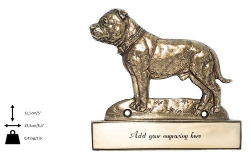 Staffy plaque laiton avec - -,