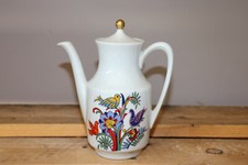 ancienne verseuse cafetière porcelaine allemande bavaria décor d'oiseau