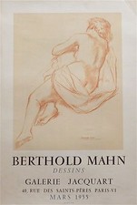 Berthold Mahn affiche litho galerie Jacquart 1955 dessin Mourlot Paris P 720